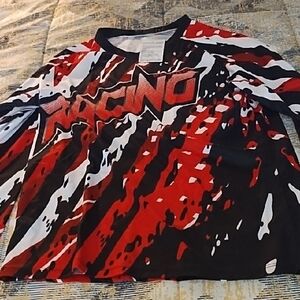 Racing Kids Shirt - Red, Black, and White